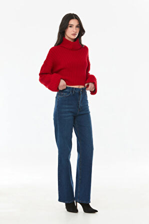 Yüksek Bel Wide Leg Jean