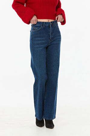 Yüksek Bel Wide Leg Jean