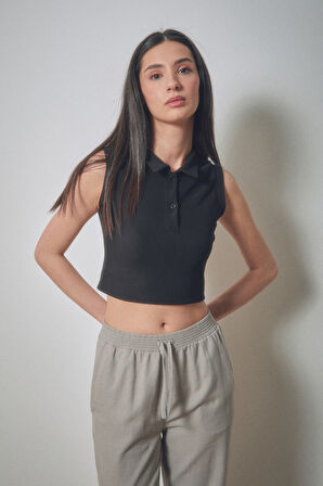 Fitilli Polo Yaka Crop Body