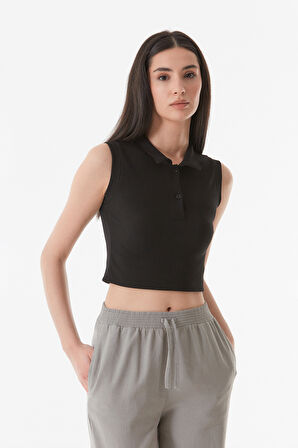 Fitilli Polo Yaka Crop Body