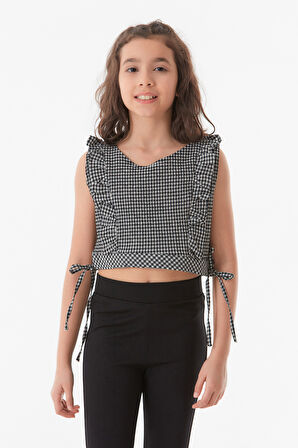 Pötikare Desenli Gömlek Yaka Kız Çocuk 2 Li Takım