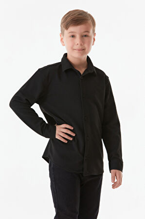 Fitilli Düğmeli Erkek Çocuk Gömlek