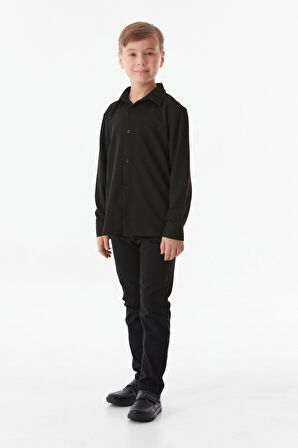 Fitilli Düğmeli Erkek Çocuk Gömlek