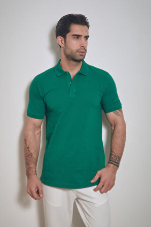 Basic Polo Yaka Düğmeli Tişört
