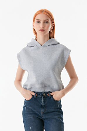 Basic Kapüşonlu Kız Çocuk Sweatshirt