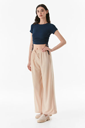 Beli Lastikli Wide Leg Pantolon