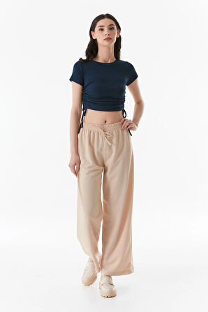 Beli Lastikli Wide Leg Pantolon