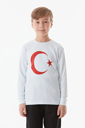 Türk Bayrağı Baskılı Çocuk Sweatshirt