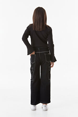 Kargo Cepli Kız Çocuk Pantolon