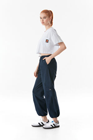 Armalı Tek Cepli Oversize Crop Tişört