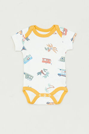 Baskılı Bisiklet Yaka Erkek Çocuk Body