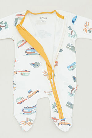 Baskılı Bisiklet Yaka Erkek Çocuk Tulum