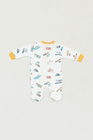 Baskılı Bisiklet Yaka Erkek Çocuk Tulum