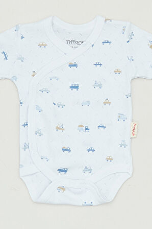 Kruvaze Yaka Baskılı Erkek Çocuk Body