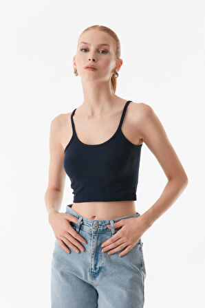 Basic U Yaka Askılı Seamless Crop Body