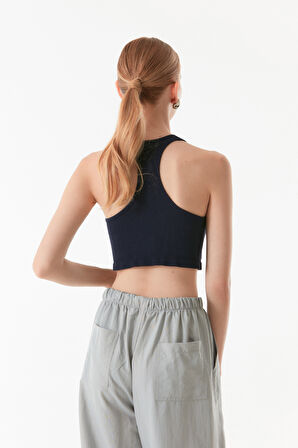 Fitilli Halter Yaka Dikişsiz Crop Body