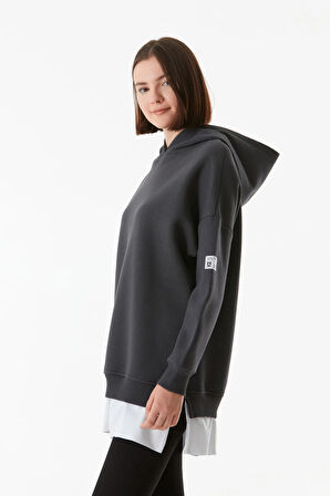 3 İplik Basic Kapüşonlu Oversize Sweatshirt