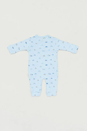 Baskılı Bisiklet Yaka Cep Detaylı  Erkek Çocuk Tulum