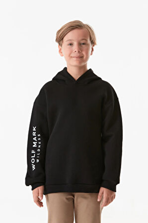 Basic Kapüşonlu Erkek Çocuk Sweatshirt