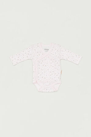 Baskılı Kruvaze Yaka Kız Çocuk Body