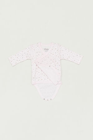 Baskılı Kruvaze Yaka Kız Çocuk Body