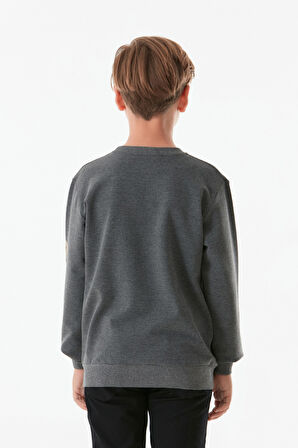 Ayıcık Baskılı Erkek Çocuk Sweatshirt