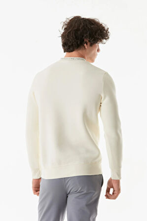 3 İplik Yazı Baskılı Dik Yaka Sweatshirt