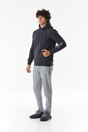 3 İplik Kanguru Cepli Kapüşonlu Sweatshirt