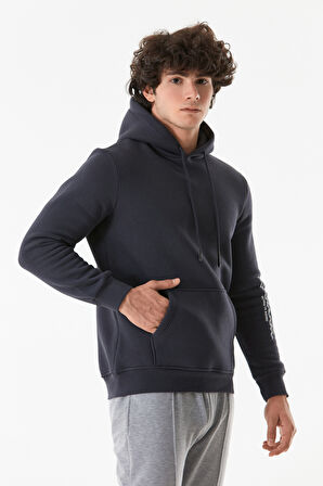 3 İplik Kanguru Cepli Kapüşonlu Sweatshirt