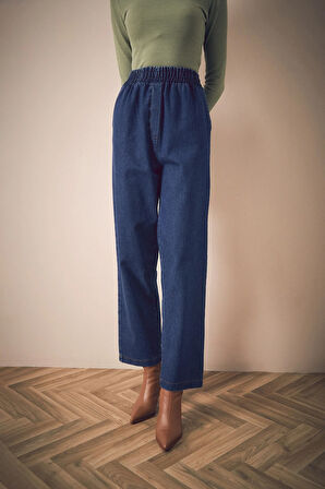 Beli Lastikli Cepli Wide Leg Jean