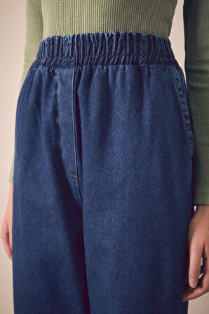 Beli Lastikli Cepli Wide Leg Jean