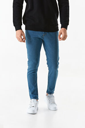 Fermuarlı Straight Jean Pantolon
