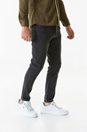 Fermuarlı Straight Jean Pantolon