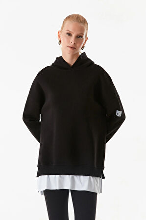3 İplik Basic Kapüşonlu Oversize Sweatshirt