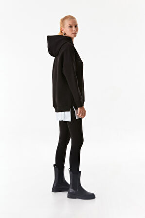 3 İplik Basic Kapüşonlu Oversize Sweatshirt