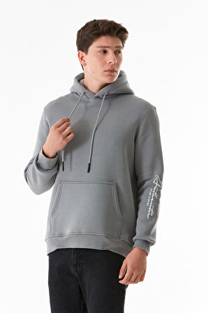 3 İplik Kanguru Cepli Kapüşonlu Sweatshirt