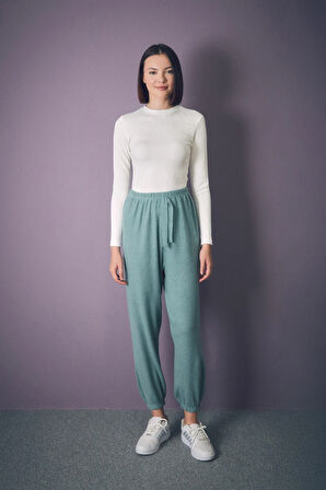 Fitilli Beli Lastikli Jogger Pantolon