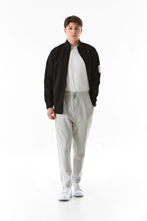 Basic Çift Cepli Fermuarlı Dik Yaka Sweatshirt