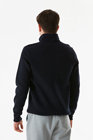 Ny Nakışlı Yarım Fermuarlı Dik Yaka Sweatshirt