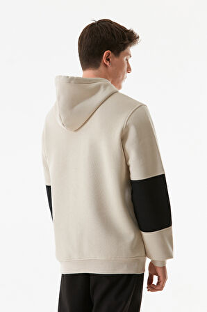 3 İplik Yazı Baskılı Kanguru Cepli Kapüşonlu Sweatshirt
