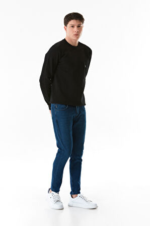 Fermuarlı Straight Jean Pantolon