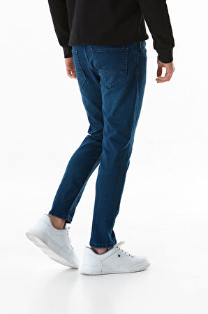 Fermuarlı Straight Jean Pantolon