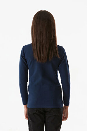Basic Dik Yaka Kız Çocuk Body