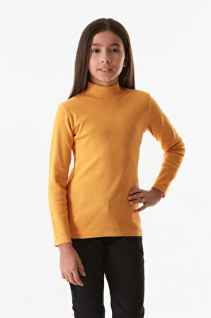 Basic Dik Yaka Kız Çocuk Body