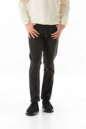 Fermuarlı Straight Jean Pantolon