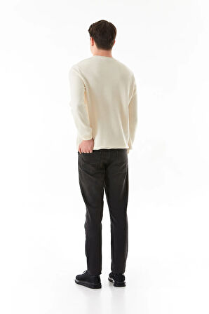 Fermuarlı Straight Jean Pantolon