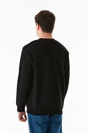 3 İplik Basic Beli Lastikli Bisiklet Yaka Sweatshirt