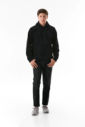 Kapüşonlu Kanguru Cepli Polar Sweatshirt
