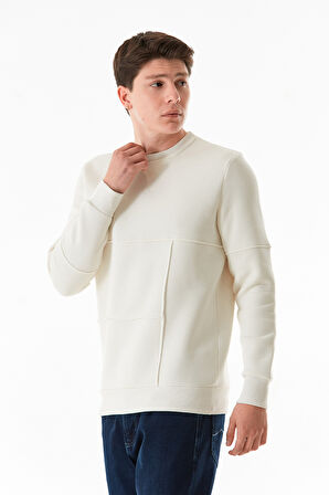3 iplik Basic Bisiklet Yaka Sweatshirt