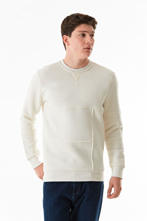 3 iplik Basic Bisiklet Yaka Sweatshirt